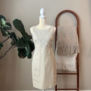 Antonio Melani‎ Women's Size 2 Dress Cream Beaded